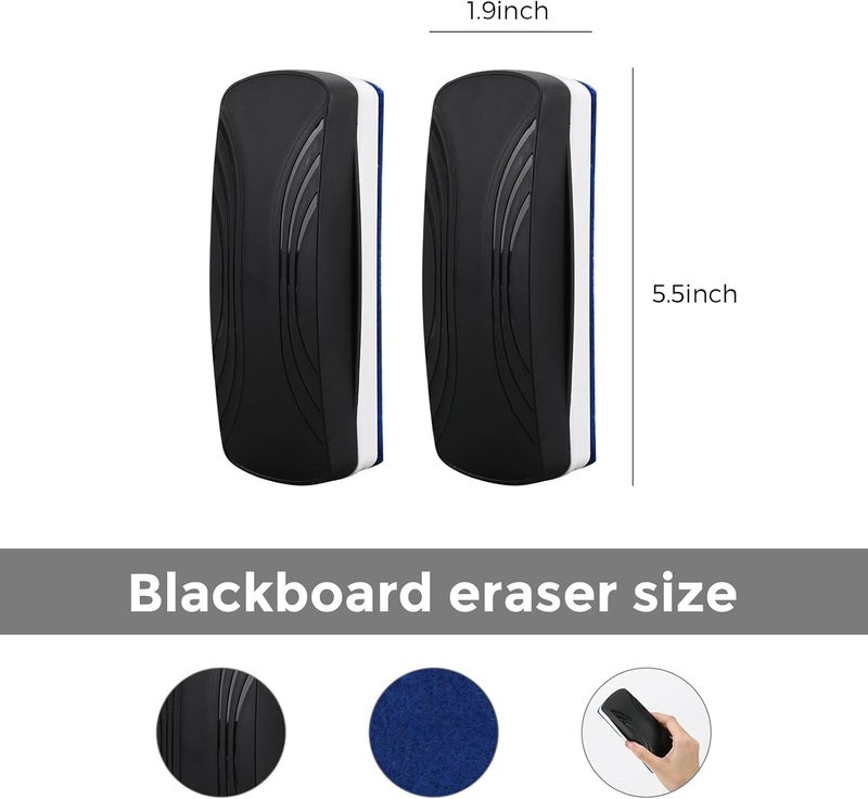 Ddaowanx Whiteboard Eraser, Magnetic Dry Erase Eraser, Glass Board Eraser,School and Office Supplies (4 Pack/Black) - Image 3